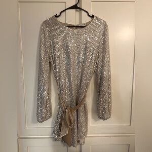 Champagne color sequin dress